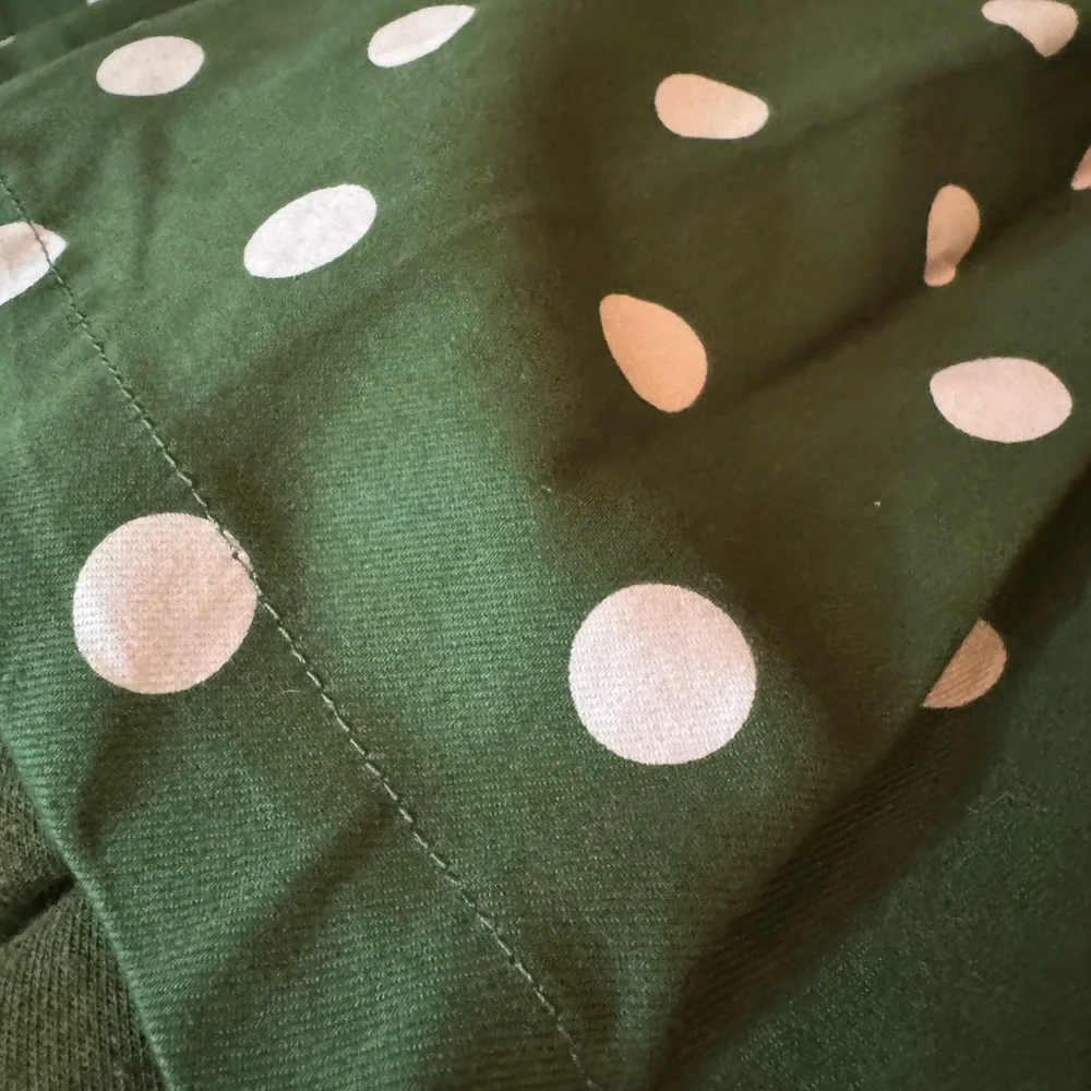 Halogen x Atlantic Pacific Green Polka Dot Skirt Suit Set Jacket Circle Skirt M - Picture 10 of 12